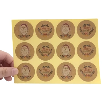 

120pcs/lot Santa Claus Kraft Paper Seal Sticker Scrapbooking Stickers For DIY Diary Note Blessing Gift Decoration Label