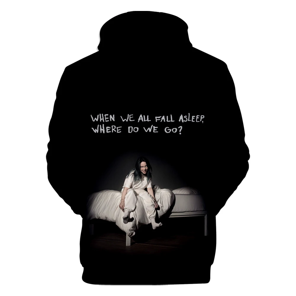 New Print American singer Billie Eilish 3D Hoodies Women Men Sweatshirt Harajuku children pullovers 3D Billie Eilish Girls Hoody