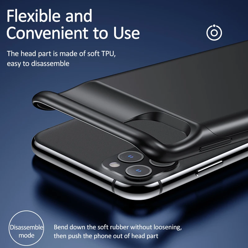 USAMS Smart Battery Case зарядное устройство для iPhone 11 Pro Max батарея чехол внешний