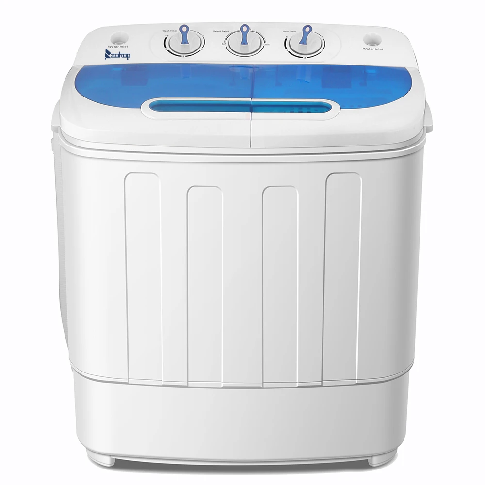 

ZOKOP XPB46-RS4 13Lbs Semi-automatic Twin Tube Washing Machine US Standard White BlueWashing Machine for Home