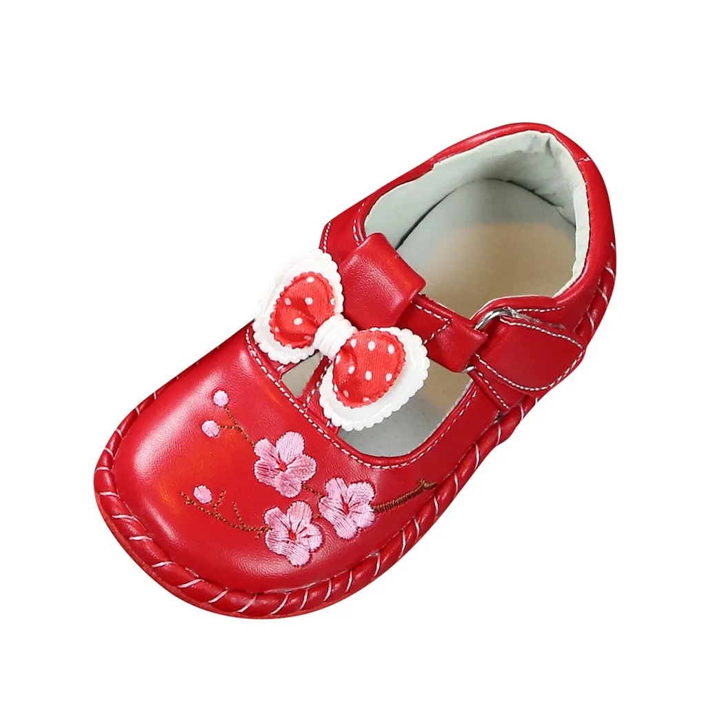 Winter product Toddler Infant Baby Girls Bowknot Embroidery Princess Single Leather Shoes child kids shoes Zapatos de bebe#9