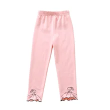 Одежда для маленьких девочек леггинсы для девочек милые детские осенние повседневные свободные хлопковые штаны с вышивкой