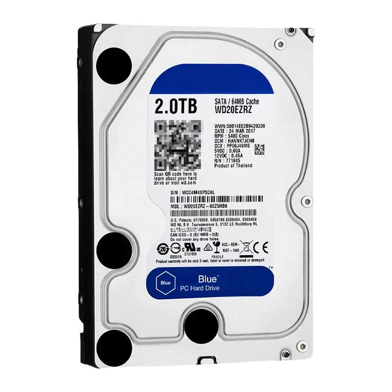 WD Blue 2 ׶Ʈ 3.5    HDD WD20EZRZ WD20EZRX  ũž ϵ ̺  ϵ ũ  SATA 64MB 5400RPM
