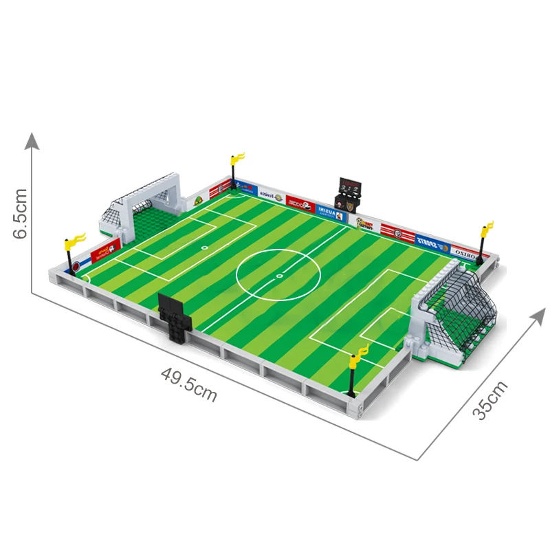 

Ausini Soccer Field Building Blocks Toys for Boys Mini Figures Football Players Model Compatible with Legoings Creator Kids Game
