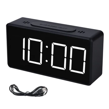 

Mirror Alarm Clock Led Digital Display Table Alarm Clock Usb Charging Student Desk Clocks Electronic Time Temperature Calendar