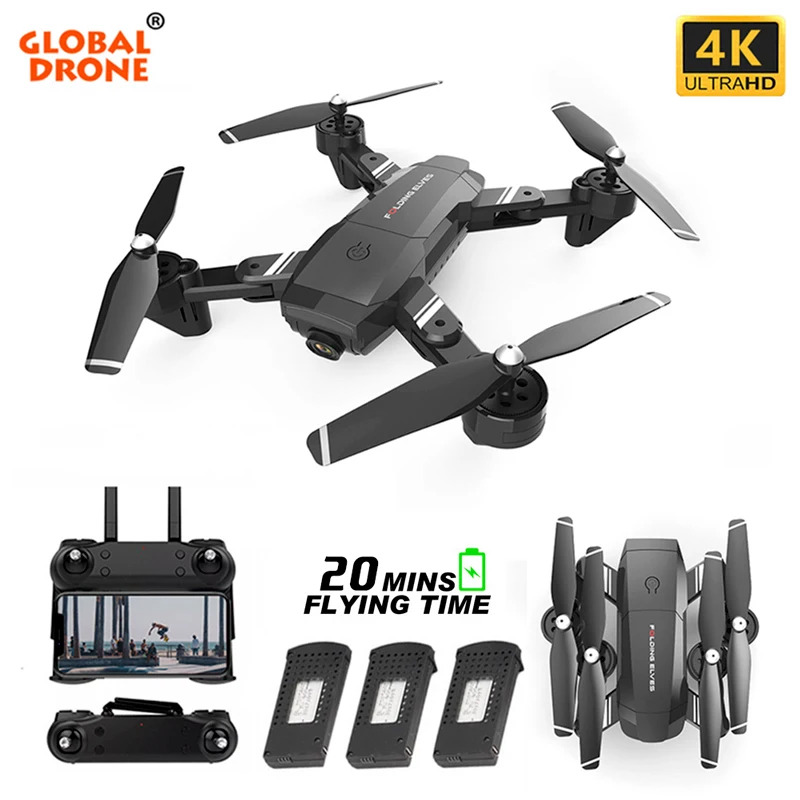 Global Drone FPV Drone 4K с широкоугольной WiFi камерой HD RC вертолет Дрон Квадрокоптер VS VISUO XS809HW XS816 M70 E58 E520