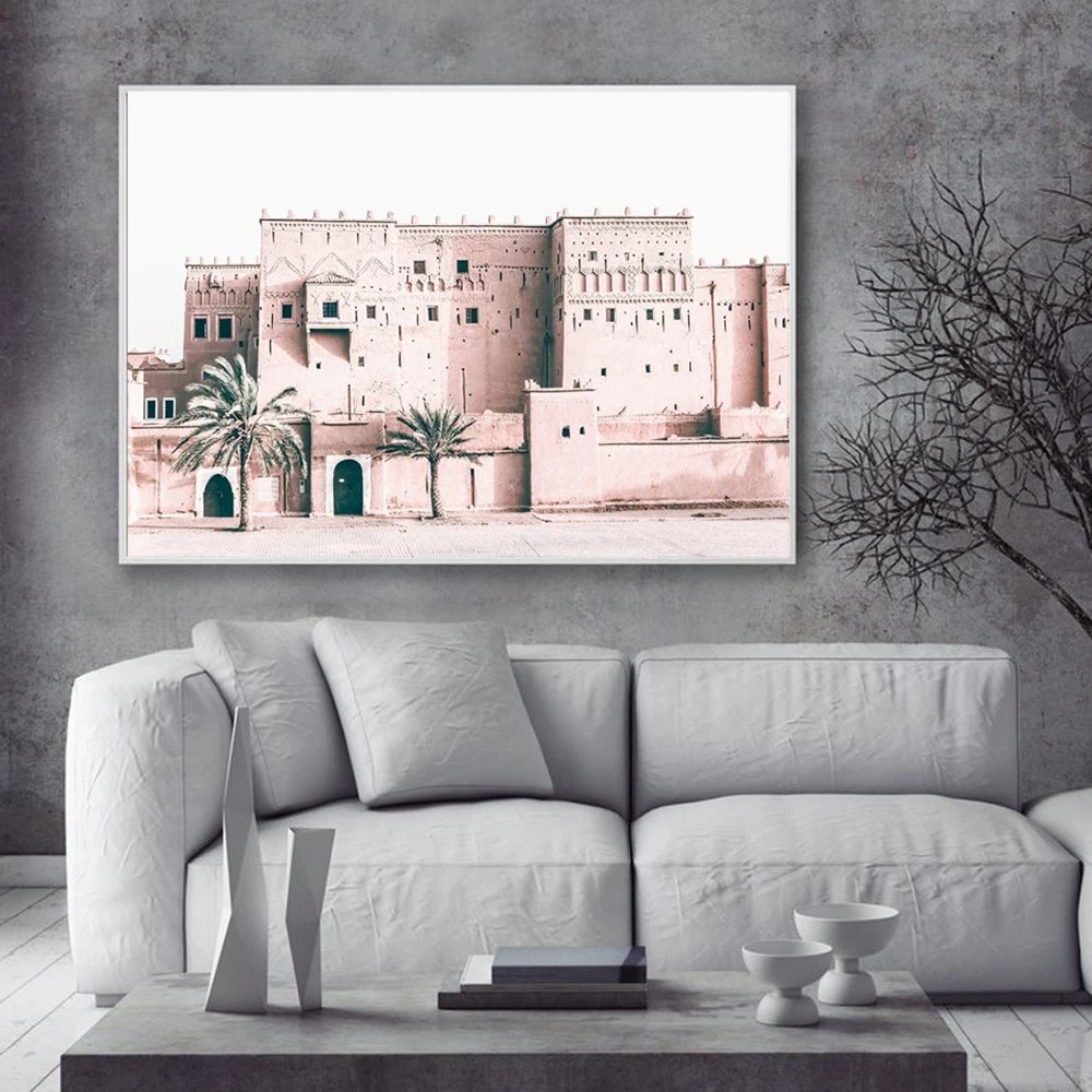 Allah-Islamic-Morocco-Door-Wall-Art-Canvas-Poster-Arch-Pink-Door-Print-Kasbah-Camel-Nordic-Animal (2)
