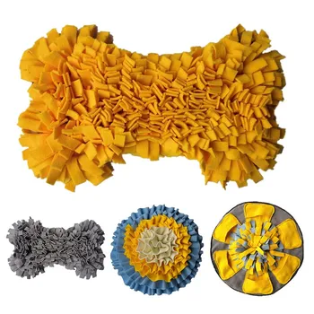 

2020 Pet Sniffing Pad Pet Dog Round bone shape Training Toys Washable Training Blanket Feeding Mat Piecing Multi-color Dog Toys