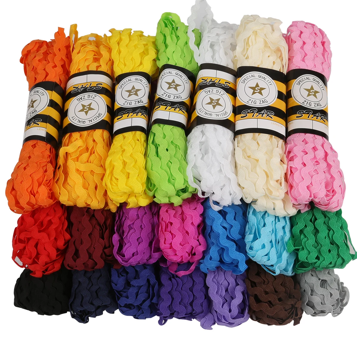 Ruban en térylène gros-grain ondulé multicolore, 15 mètres/lot, 8mm, ruban d'habillage en dentelle pour emballage cadeau, bricolage, couture, rideau, oreiller, décorations