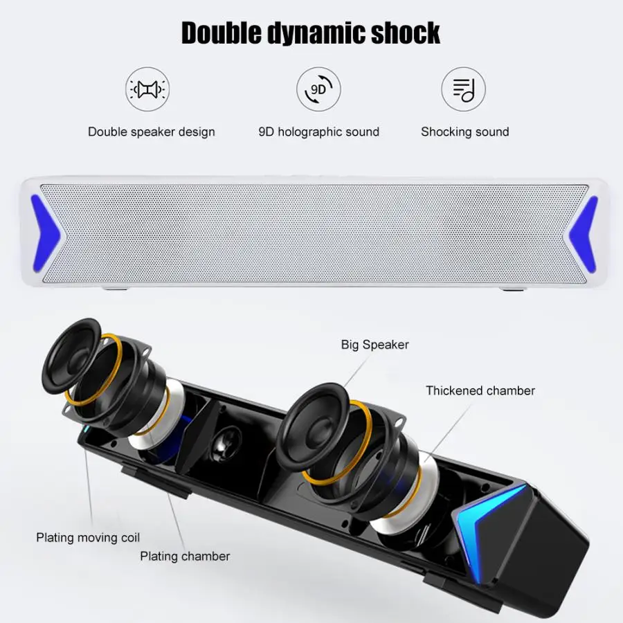 Сада S13 Bluetooth компьютер Динамик аудио Настольный маленький Динамик ноутбук сабвуфер 30 Гц-15 кГц с 2 bass для дома Применение Динамик s