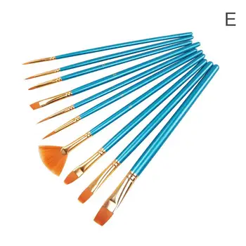 

5 pcs art paint brush set nylon hair white handle artist watercolor brushes brush For acrylic oil and painting G6R6