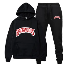 

Fashion Brand Backwoods Men's Set Fleece Hoodie Pant Thick Warm Tracksuit Sportswear Hooded Track Suits Male Sweatsuit Tracksuit