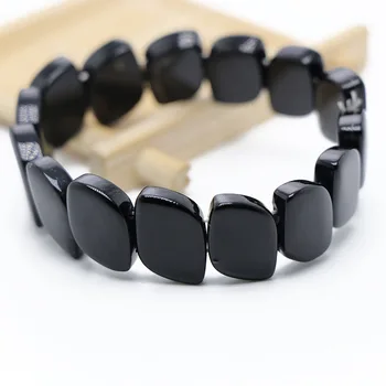 

Hot sale simple style natural crystal geometric square bracelet bracelet chalcedony agate bracelet