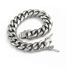 Модные ювелирные изделия, 16 мм, тяжелый браслет унисекс из нержавеющей стали, Мужская крутая цепочка в стиле панк-рок, женские мужские браслеты, подарки VB669