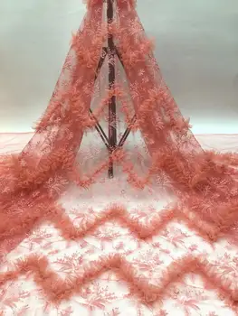 

High Quality African Tulle Lace Fabric For Wedding France Mesh Lace Fabrics /Nigerian Guipure Cord Lace Fabric Design FZ916