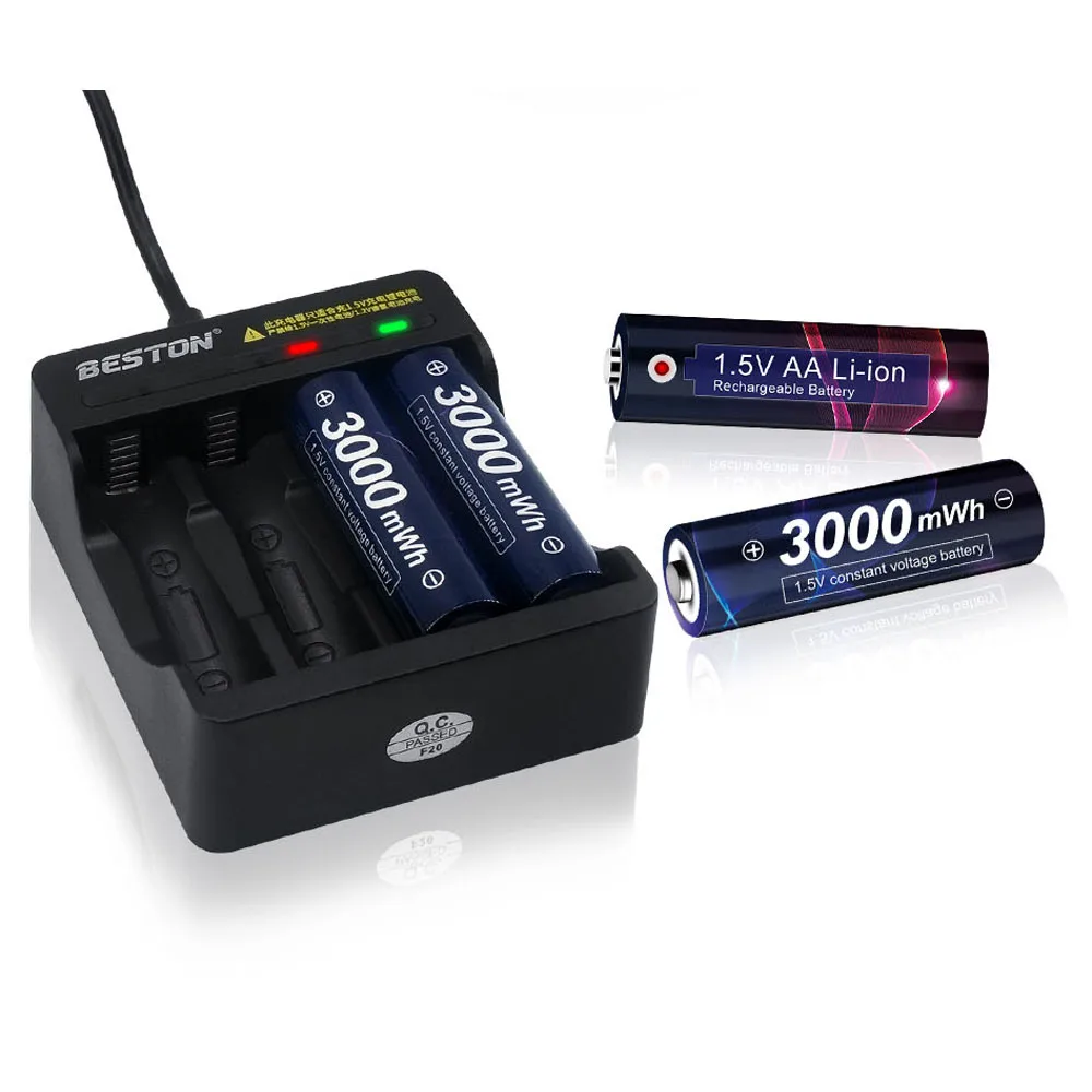 Batería recargable de iones de litio, pila AA de 1,5 V, 3000MWh, 1,5 V, AA, 1,5 v - Imagen 6