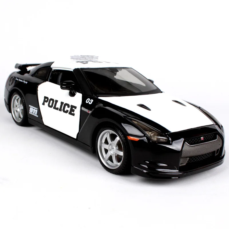Maisto 1:24 Nissan GTR Полицейская машина сплав модель автомобиля литая моделирование