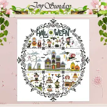 

Halloween cartoon patterns counted 11CT 14CT 18CT Cross Stitch Set DIY wholesale Chinese Cross-stitch Kits Embroidery Needlework
