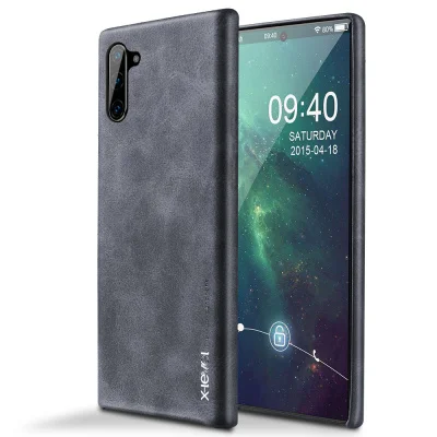 Черный X-Level PIPILU Матовый ультратонкий PU кожаный чехол для телефона samsung Galaxy Note 10 Plus - Цвет: Черный