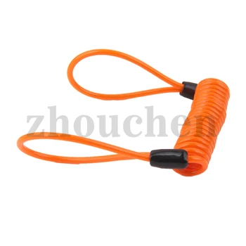 

security brake disc lock reminder cable high vis coil motorcycle scooter