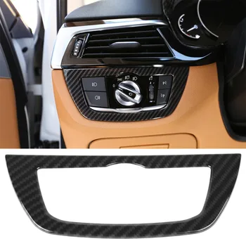 

Carbon Fiber Color ABS Plastic Car Interior Headlight Frame Trim Cover Decorative sticker Car for BMW 5 Series G30 2017-2018