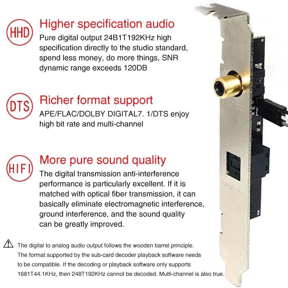 24BIT192KHz звуковая карта Baffle аудио для общей материнской платы профессиональный настольный PCB дочка оптический волоконный цифровой коаксиальный