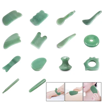 

1PCS SPA Therapy Gua Sha Natural Jade Stone Guasha Massager Chinese Gua Sha Tools For Body Healthcare Massage Tool