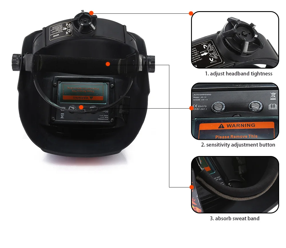 Solar Auto Darkening Welding Mask Helmet Welder Lens Grinding Electric Weld Cap