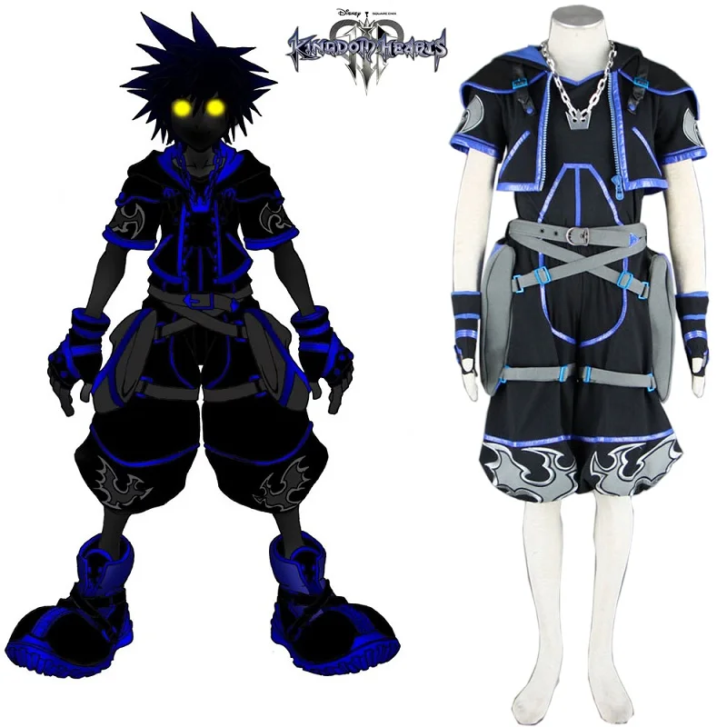 

Unisex Japan Anime Cos Dark Sora Uniform Cosplay Costume Black Party Sets