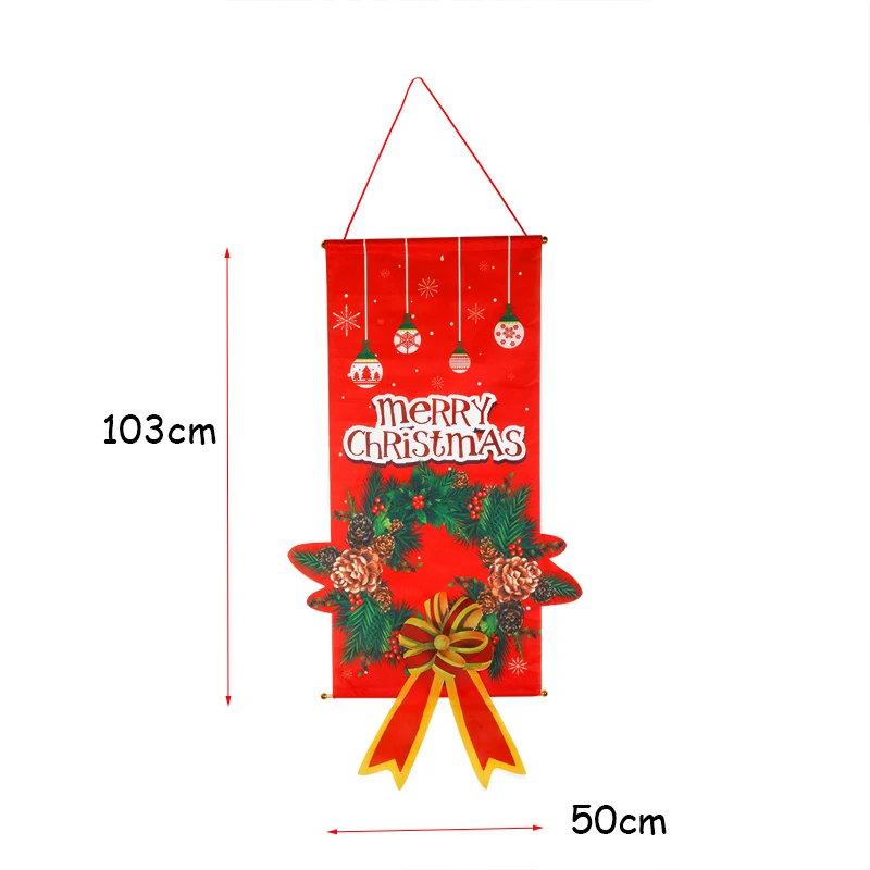 Рождественские украшения для дома, знак крыльца, декоративный дверной баннер, Висячие рождественские украшения, Navidad Noel - Цвет: one flag hanging-F