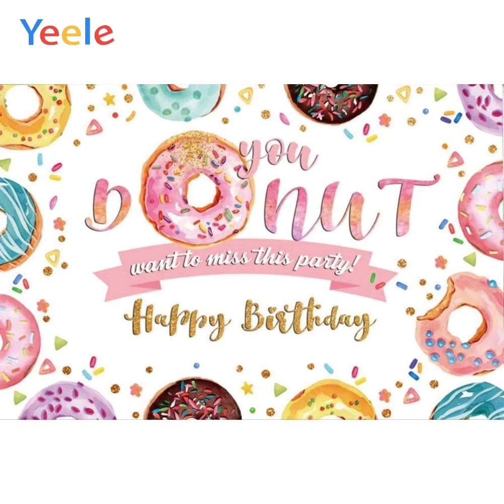 Donuts Candy Cake Chocolate Newborn Baby Shower Birthday Backdrop Custom Vinyl Photography Background For Photo Studio | Электроника