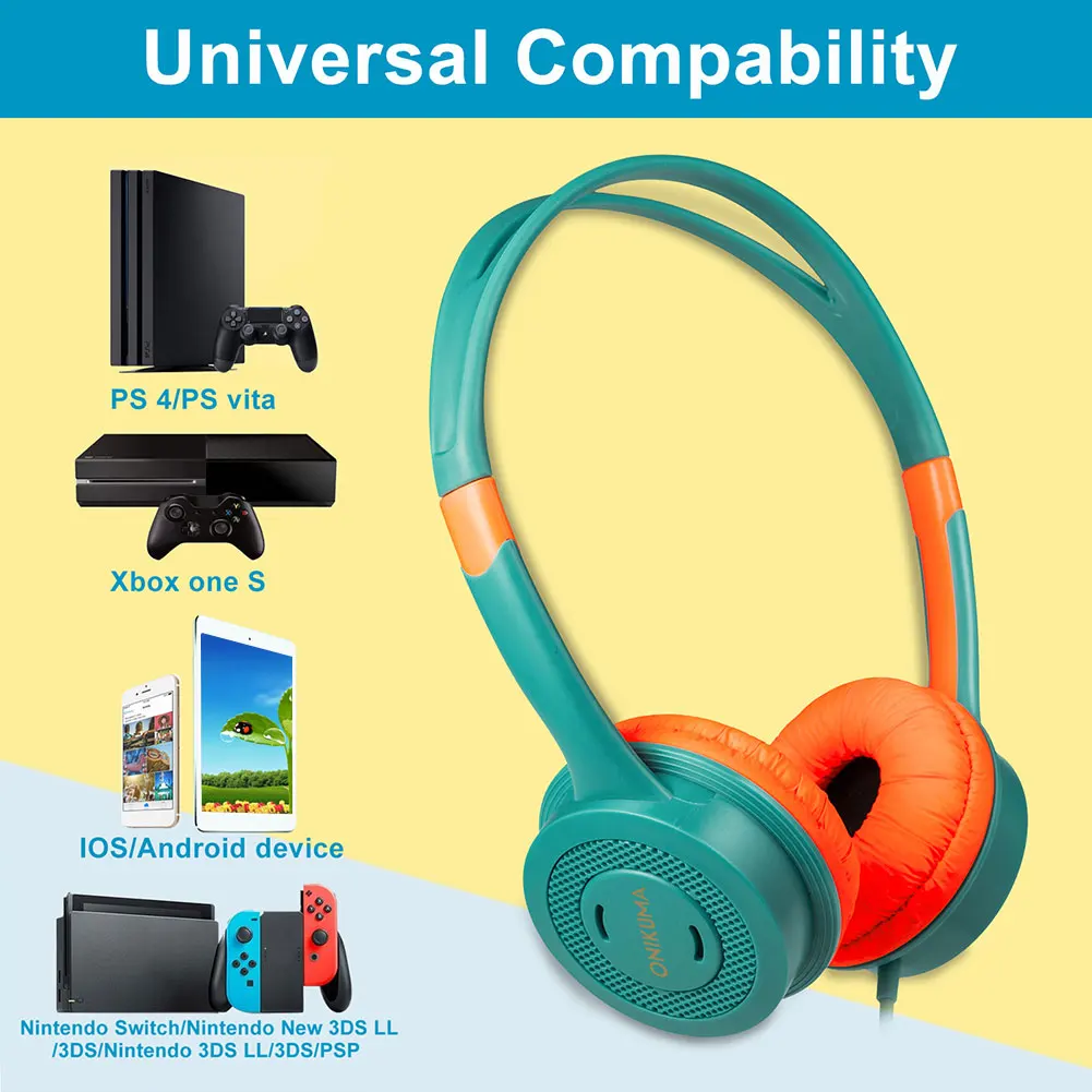 Wired Girls Boys Children Adjustable With Mic Stereo Computer 3 5mm Jack Universal Tablet On Ear Headset Kid Headphone Foldable