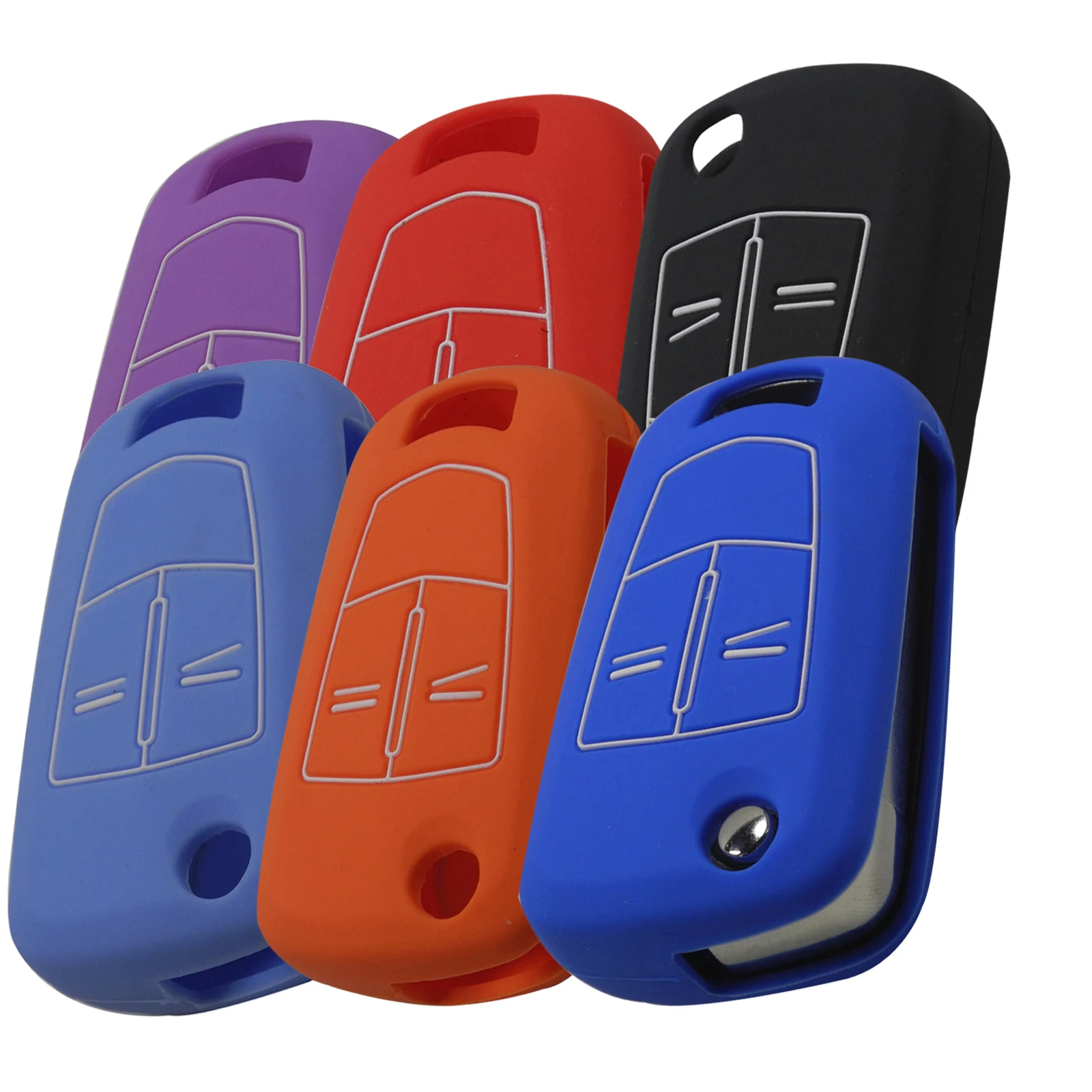 

jingyuqin Good Quality Silicone Car Key Cover Case For Opel Vectra C Astra H Corsa D Zafira 2/3 Buttons Flip Folding Remote Key