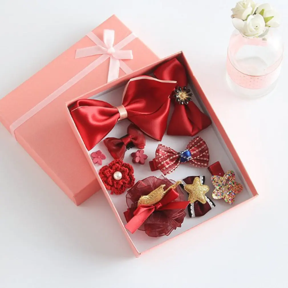 

Head wear Set Children Elastic Bow knot Hair Clips Crown Rabbit