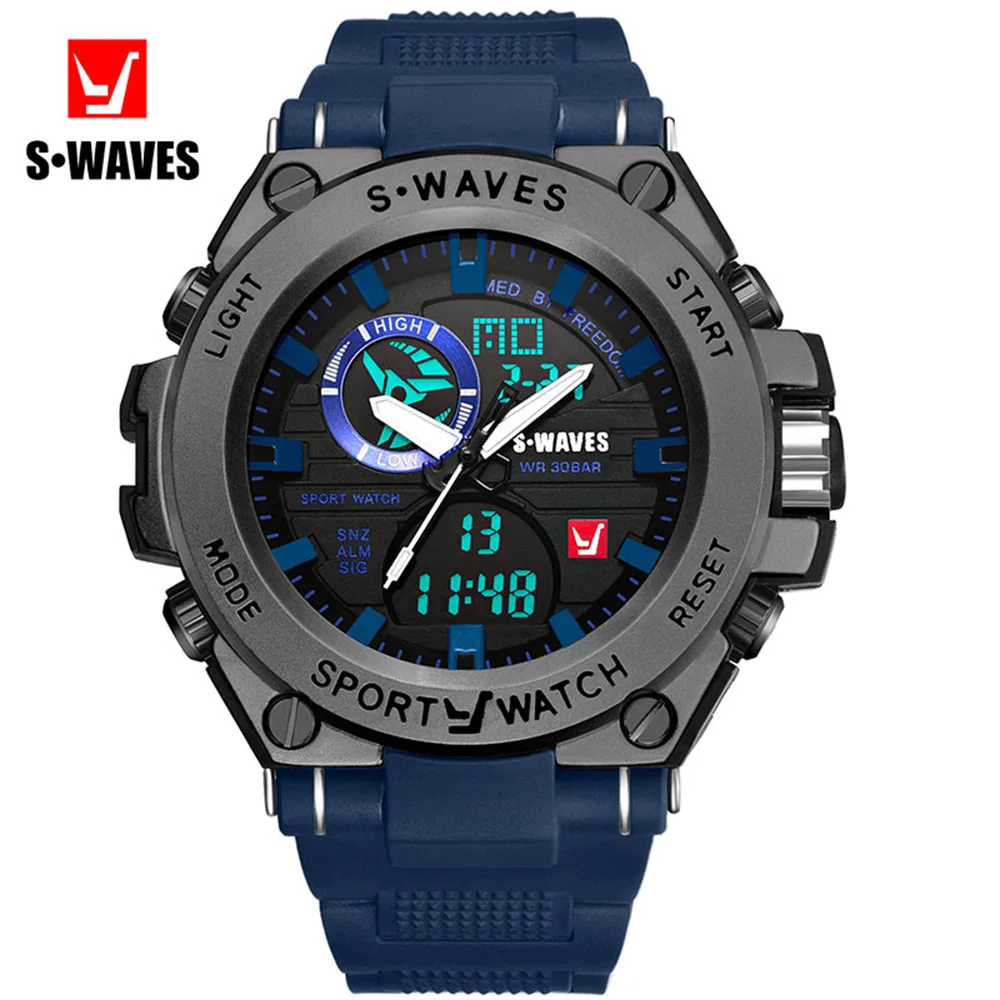 SWAVES армейские наручные часы мужские водонепроницаемые повседневные пластиковые
