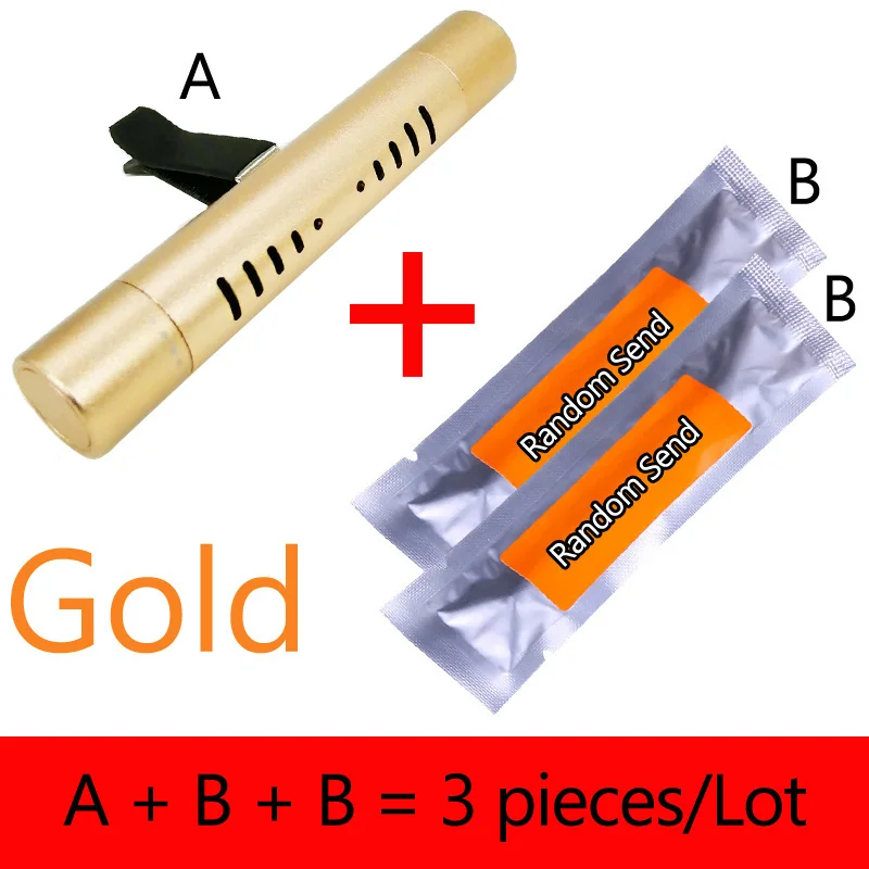 Car Air Freshener Auto Outlet Perfume Vent Air Freshener Conditioning Clip Magnet Fragrance Diffuser Solid Perfume#2 - Название цвета: Gold