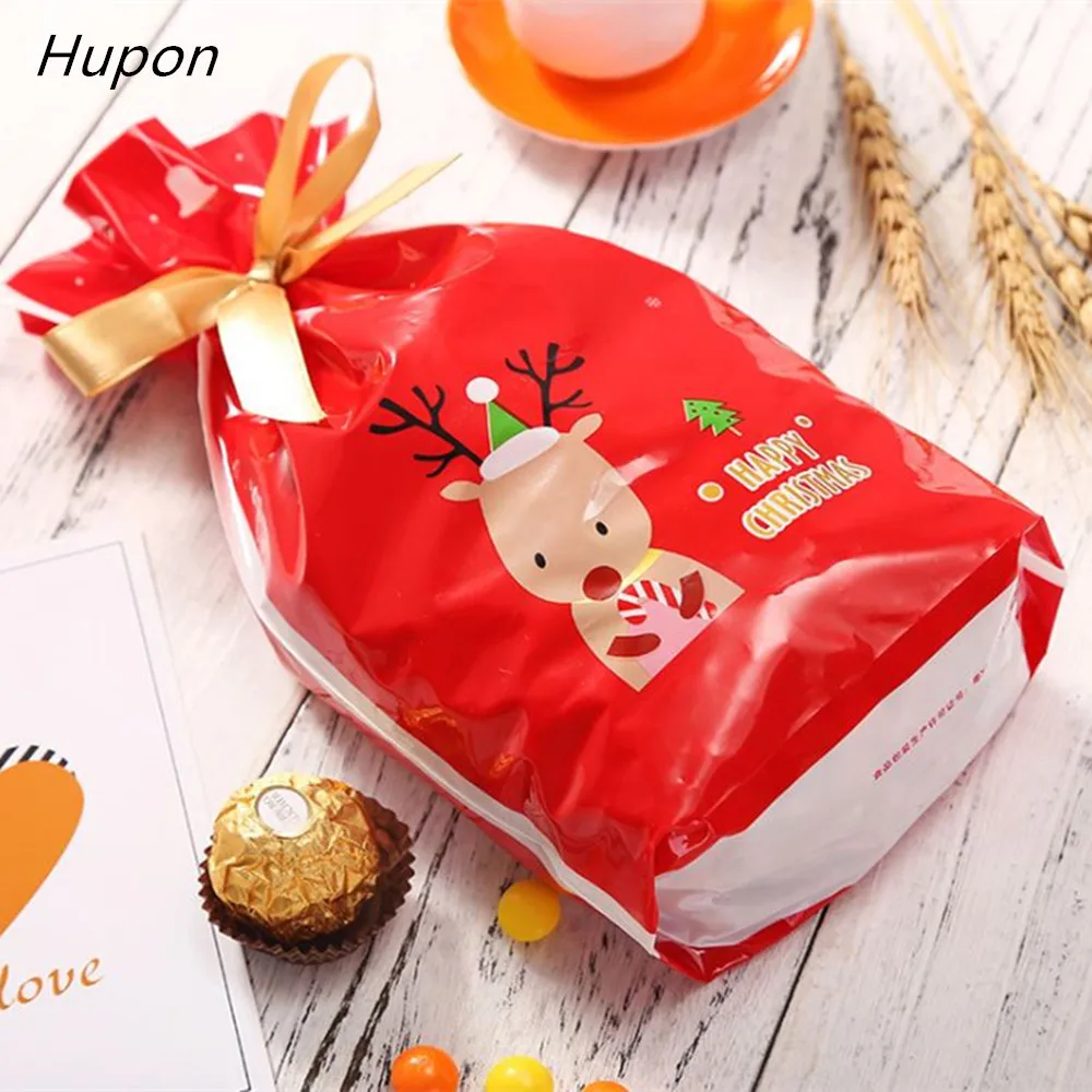 

12pcs Merry Christmas Gift Bags Christmas Elk Packing Bags Happy New Year 2020 Xmas Decorations Plastic Candy Bags Navidad 2019