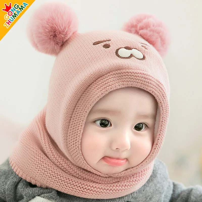 

3 Months to 2 Years Old Infant and Toddler Boys and Girls Beanie Hats Knitted Warm Caps for Kids Autumn Winter Fleece Lining