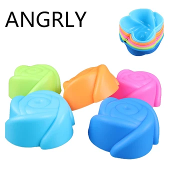 

ANGRLY 20Pcs Mini Round Shape Silicone Muffin Cupcake Mould Bakeware Maker Mold Tray Baking Hot Kitchen Baking Tools Candy Gifts