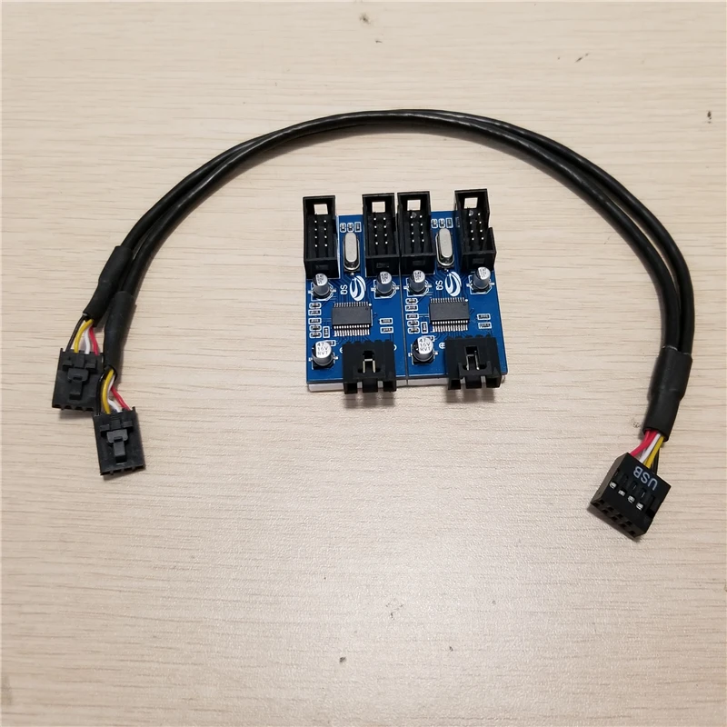 Motherboard USB 2.0 9Pin 1 to 4 Splitter Extension PCB Chipset PC Case Internal Enhanced Extender | Компьютеры и офис