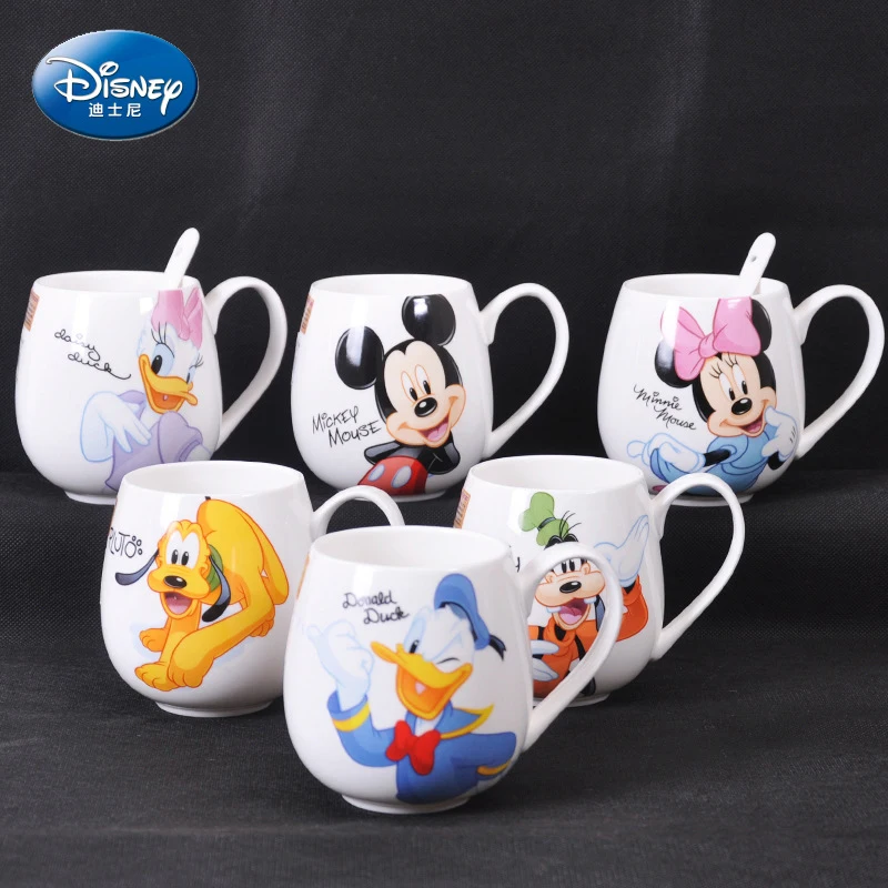 300ML Disney Mickey Mouse Minnie Mouse Coffee Mugs Cute Cartoon Donald Milk Mugs Creative Fashion Mugs Handle Kids Water Cup - Image 2