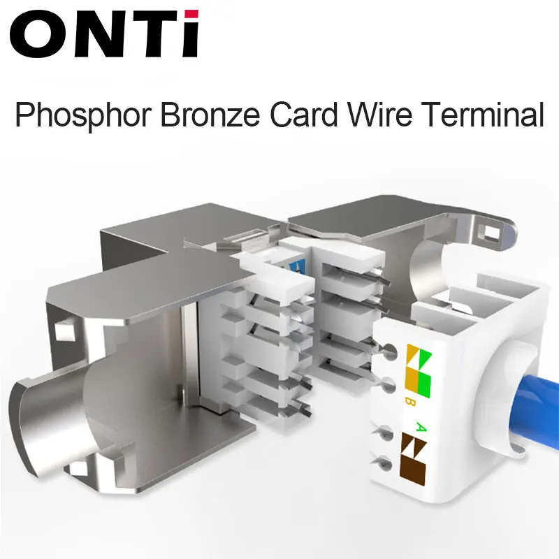 Ferramenta-menos Stp Blindado Keystone Jack Módulo Auto-locking Cat7 Cat6a Cat6 Cat5e Rede de Liga de Zinco Adaptador Acoplador Onti-rj45 Cat8 - Imagem 4