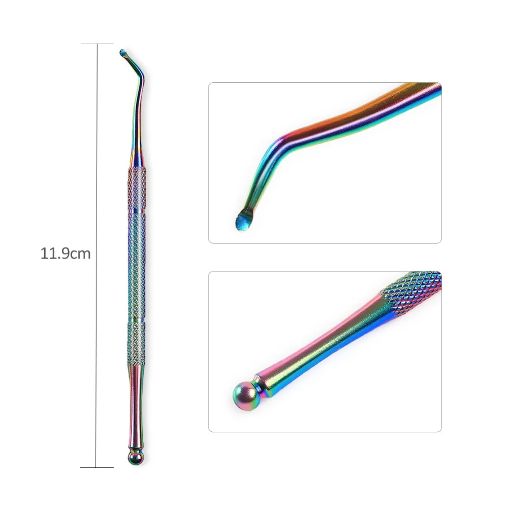 Двухконцевая Радужная кутикула Хамелеон для удаления омертвевшей кожи из нержавеющей стали пинцет Пинцет для маникюра Инструменты для дизайна ногтей