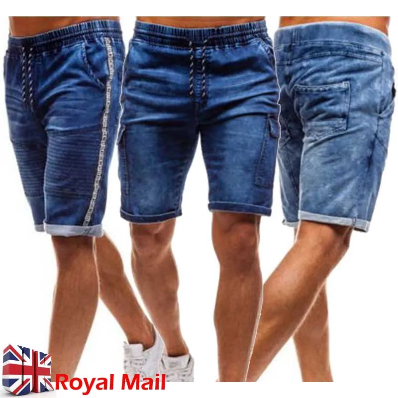 Мужские джинсовые Чино шорты супер стрейч обтягивающие тонкие летние половина брюки рабочие брюки