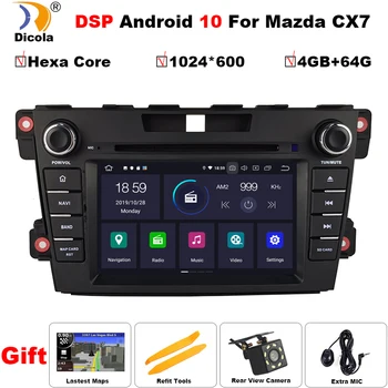 

2 Din PX6 DSP Android 10 Fit For mazda cx-7 CX 7 CX7 Car DVD Player Hexa Core 4G+64G GPS Navigation IPS Screen WiFi OBD2