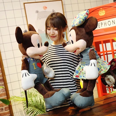 50/70CM Mickey&Minnie Mouse Plush Doll Toy Cute Dressing Mickey Minnie Stuffed Animal Doll Pillow Toy For Baby Kid Birthday Gift