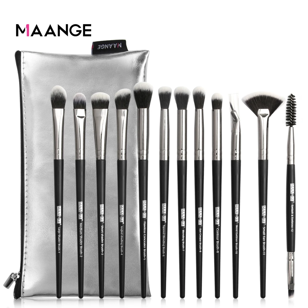 

MAANGE 5/12Pcs Makeup Brushes Set Cosmetic Powder Eye Shadow Foundation Blush Blending Beauty Tool Make Up Brush Maquiagem
