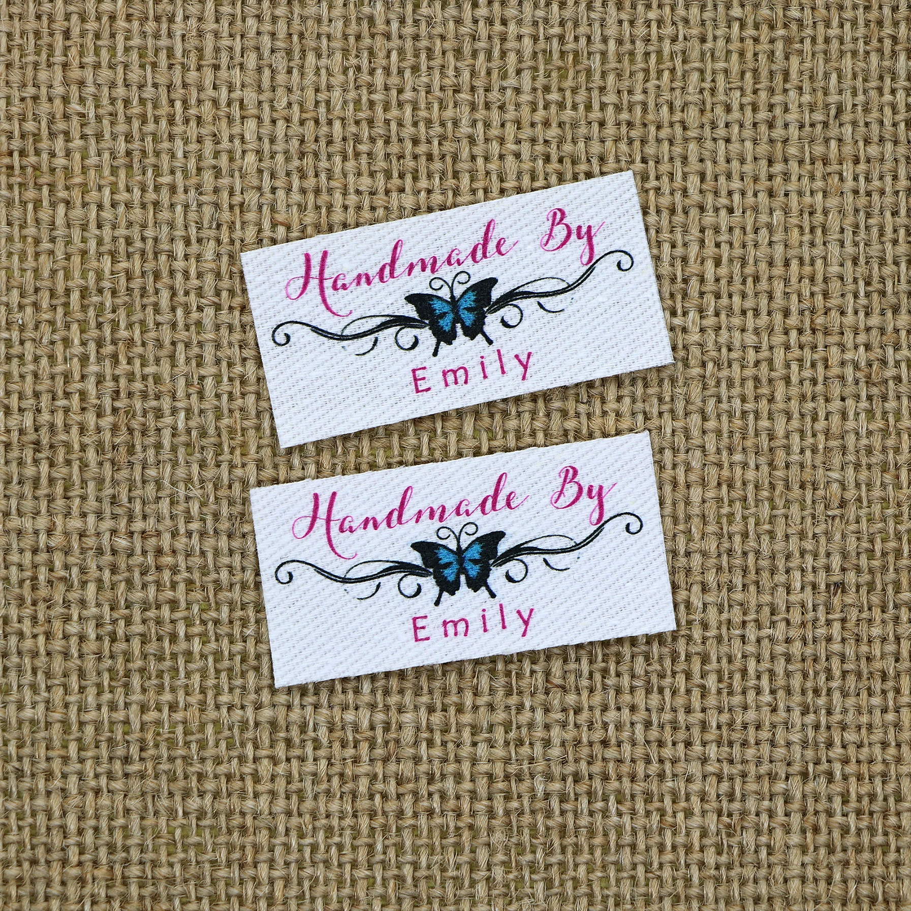 80 piece Custom logo labels, Name iron on label, Custom Clothing tags,  Organic Cotton Labels(YT115)