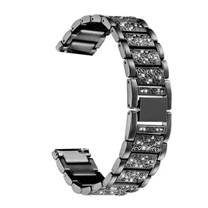 Image 5 - עבור מאובנים ש מיזם Gen3/Gen4 HR/TicWatch C2 שעון רצועת 18mm שחרור מהיר סגסוגת מתכת בלינג קריסטל בלינג קריסטל צמיד