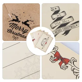 

5 Sets of Greeting Wish Cards Set Retro Blessing Card Envelope Christmas Gift